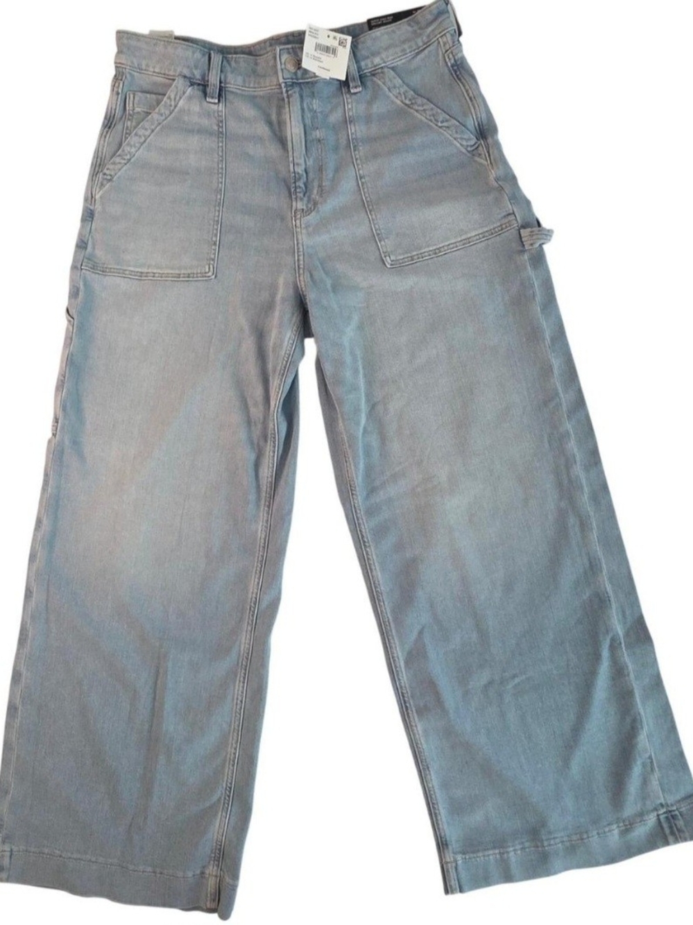 High-Waist Light Blue Wide-Leg Jeans - Women's - Picture 2 of 6
